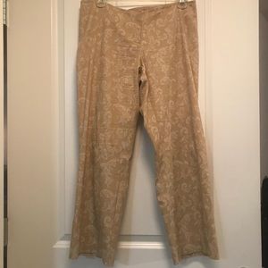 Boutique bought beige capris w/white detail sz 10